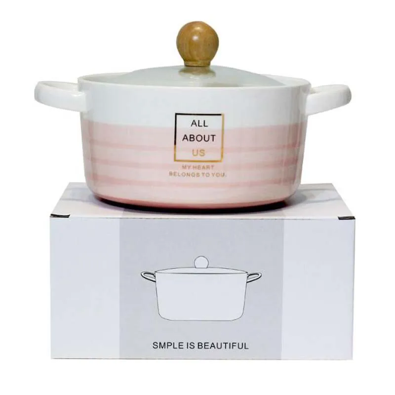 Молочный суповый горшок с двойной ручкой в европейском стиле удобный большой