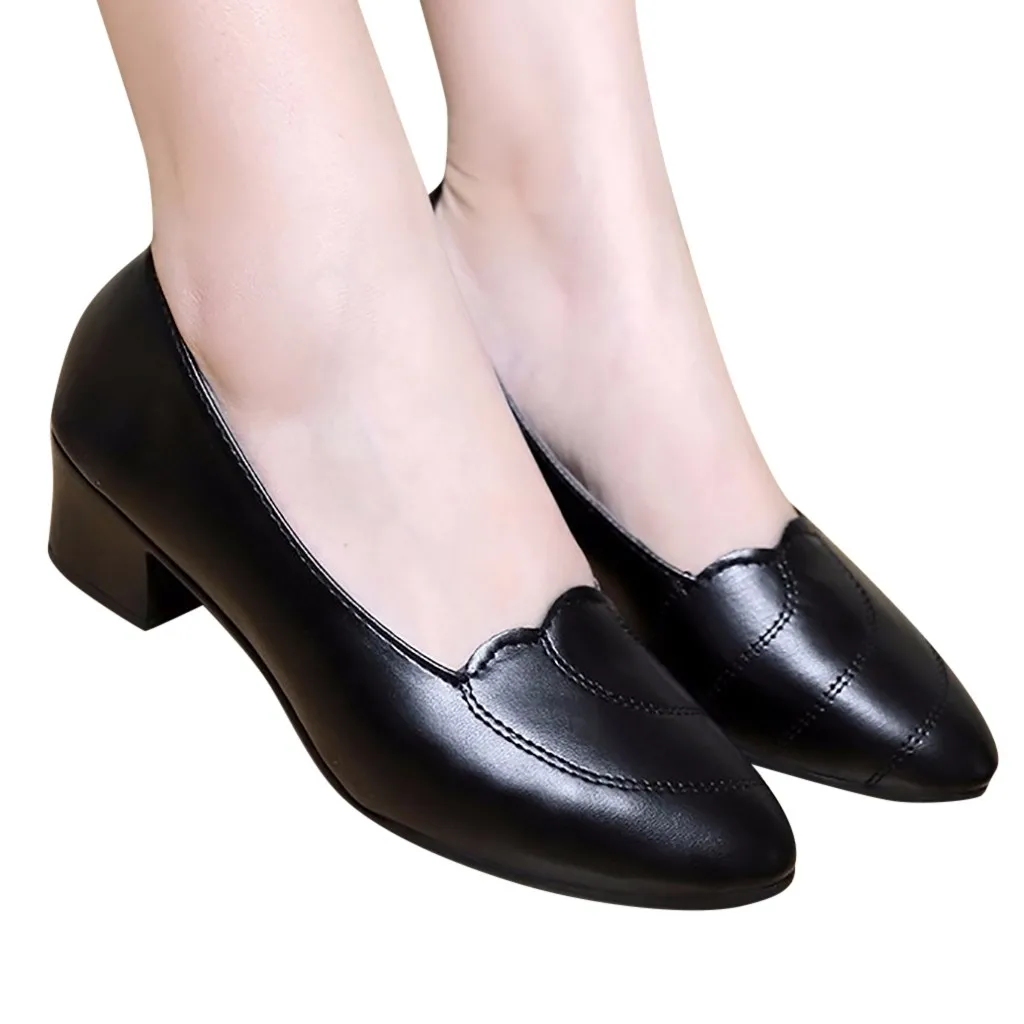 

2019 New Woman Flats Female Comfortable Casual Work Shoes Ladies Round Toe High Quality Pu Leather Slip On Casual Flats