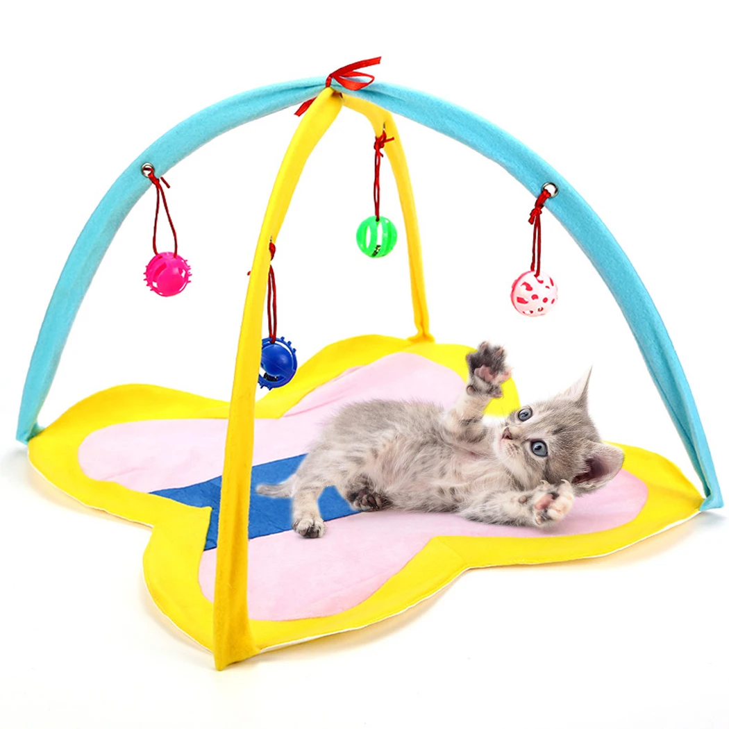 

Детский игровой коврик для кошек, складной, с подвесной игрушкой