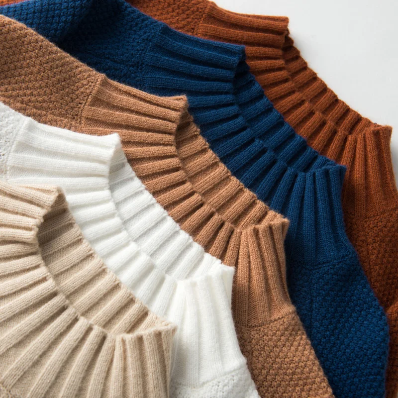 Новинка 2019 кашемировый свитер женская одежда с длинными рукавами и полувысоким