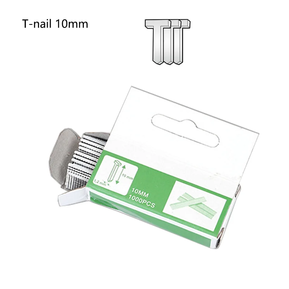 T nail 8mm 1000 шт U гвоздь T гвоздь дверной гвоздь скобы в форме двери скобы ручной гвоздь степлер штапельный пистолет для деревянной мебели для домашнего использования гвоздь - Цвет: T nail 8mm