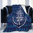 Фланелевое Флисовое одеяло с якорем Love is The Anchor, 47x60 дюймов, для гостинойспальнидивана, теплое мягкое одеяло для кровати для детей и взрослых, все