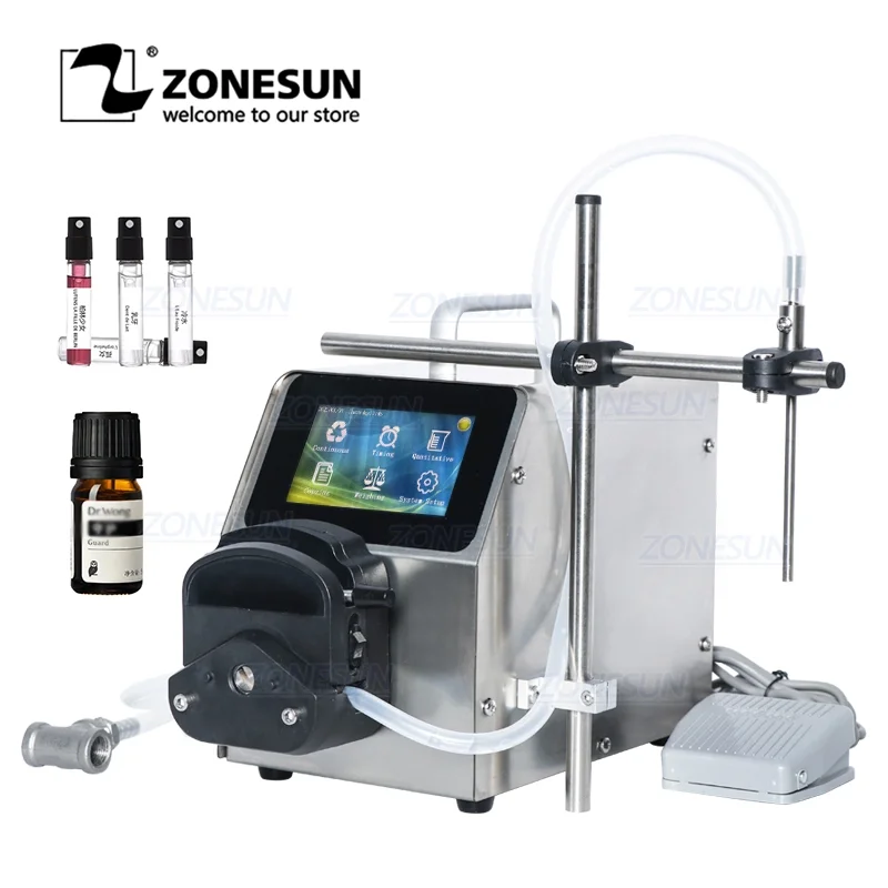 

ZONESUN ZS-YTPP6001 Water Bottles Filling Machine 0.29-1500ml Small Scale Digital Single Head Quantitative Peristaltic Pump