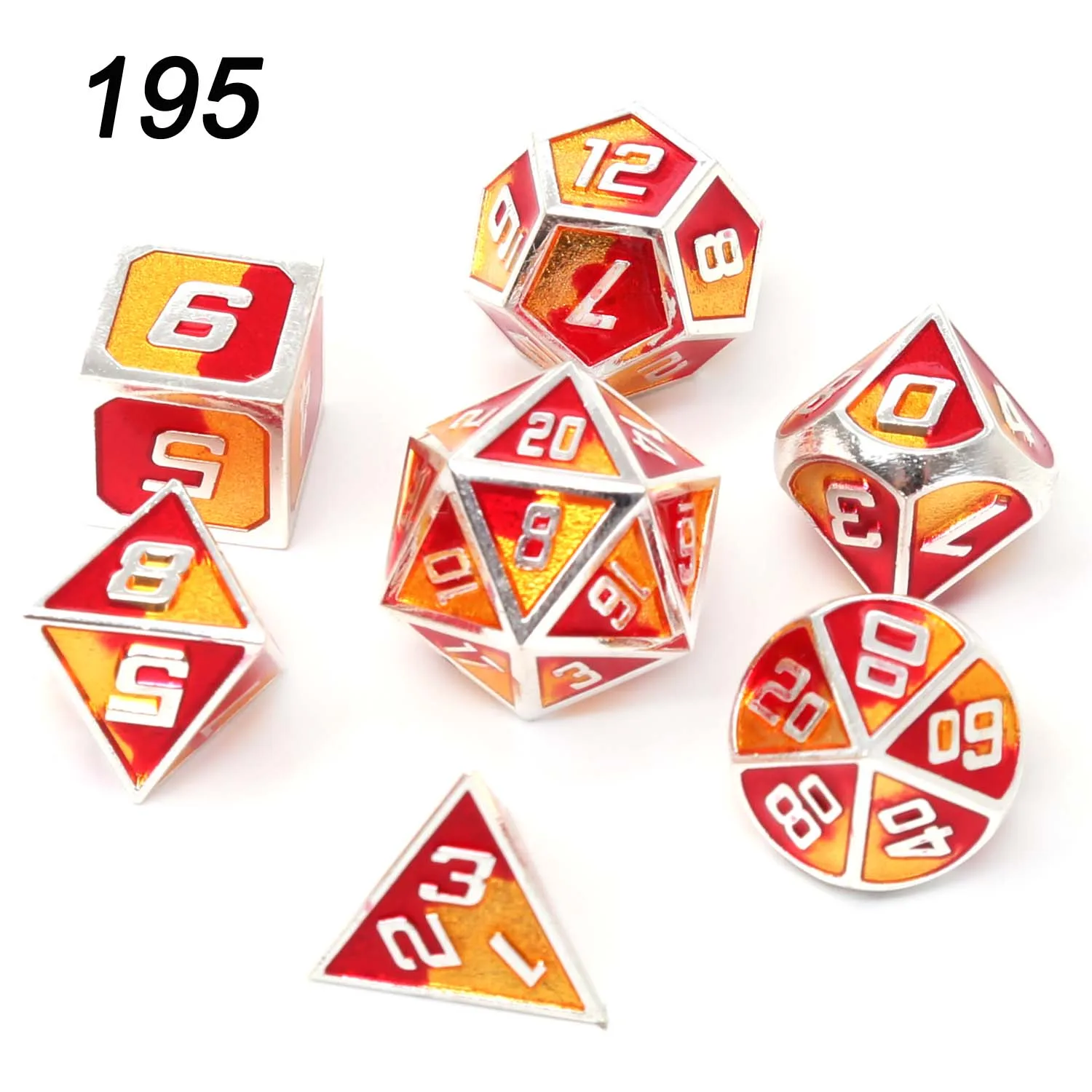 195 Chengshuo игральные кости DND Металл РГП набор многогранных подземелья и дракон черный настольные игры цинковый сплав зеленый цифровой d& d кубики шаблон d6 - Цвет: 195