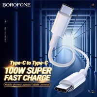 borofone 100w usb c type c cable fast charging data wire 5a cord for pd charge for iphone samsung xiaomi laptop phone charger