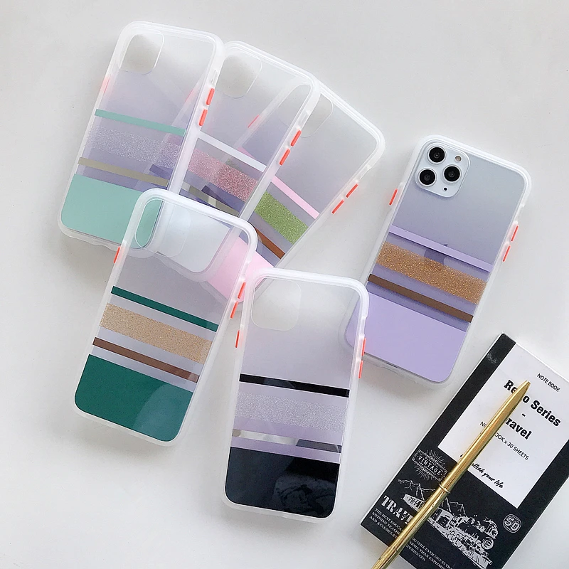 Модный Блестящий чехол для телефона iPhone XR X XS Max 7 8 6 6s Plus, мягкий IMD Блестящий Прозрачный чехол для iPhone 11