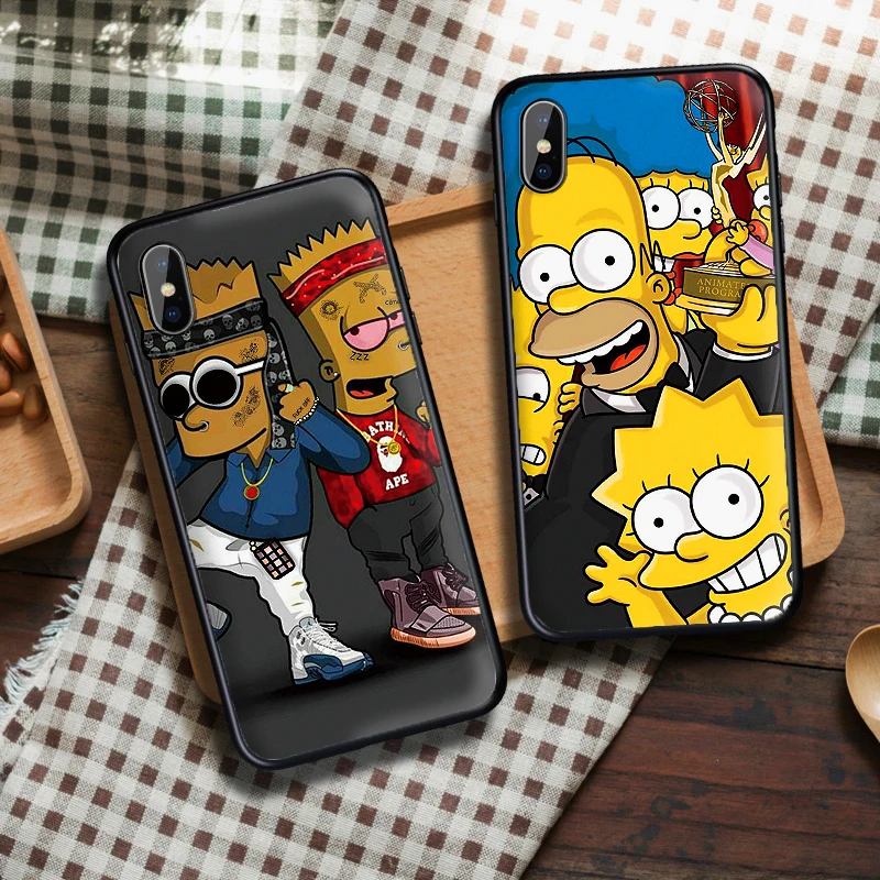 Симпсоны чехол для мобильного телефона s iPhone X XS MAX XR 6 7 8 Plus Модный мягкий