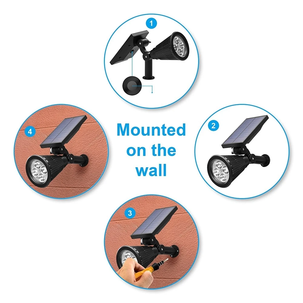 2 шт. 4 светодиодный солнечный отражатель авто изменение цвета водонепроницаемый