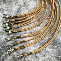 10pcs phone strap genuine leather lanyard neck rope lanyard for keys id card mobile phone straps braided phone strap for iphone