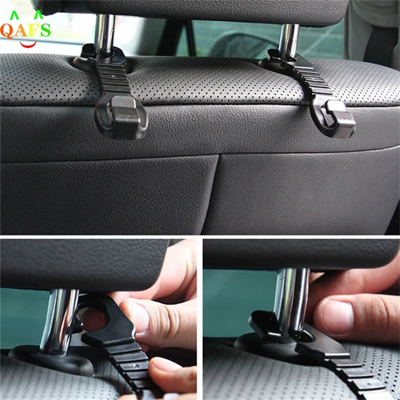 

1pair Car Back Seat Hooks Holder for Bag Purse Cloth Grocer Flexible Auto Hangers Fixed on Headrest Car Styling Accessories