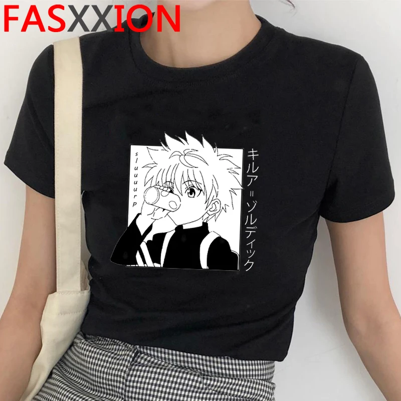 

Футболки Hunter X Hunter, Killua Zoldyck Baka Hisoka, футболка с круглым вырезом и короткими рукавами, крутые футболки с героями мультфильмов из японского аним...