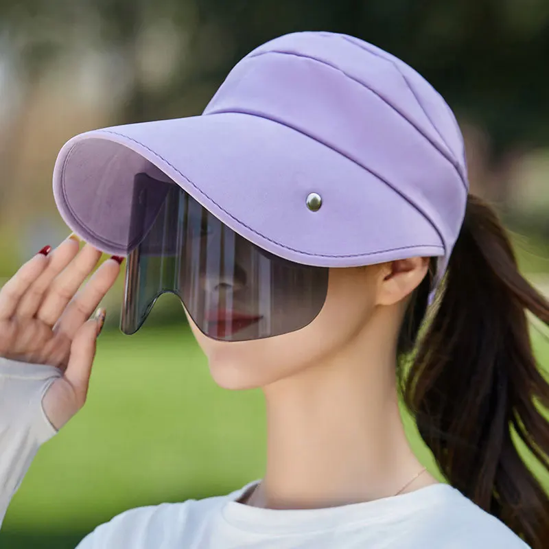 

2021 New Outdoor Women Sunshade Hat Summer Fashion Cornice Hat With Lens Running Caps Sports Caps Sportswear Accessories