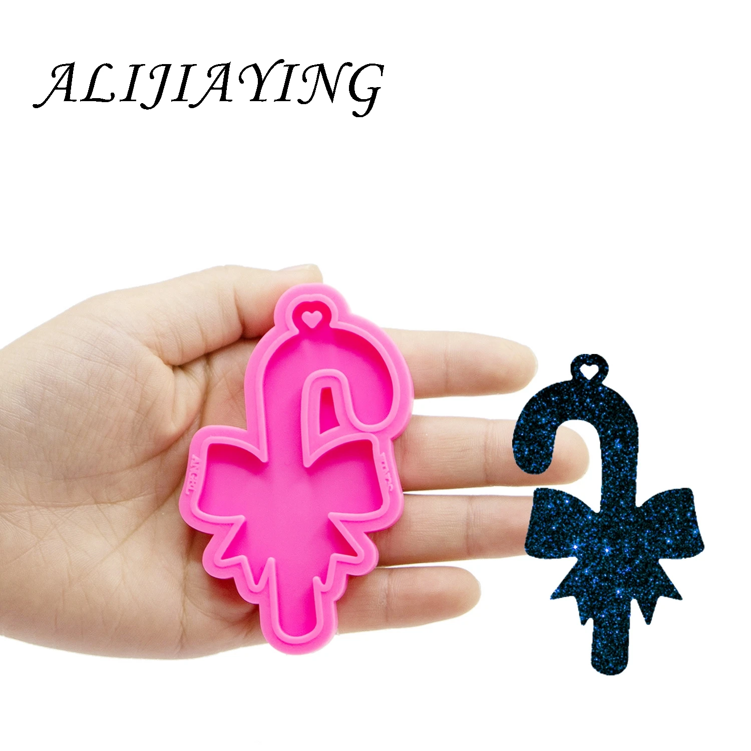 

Shiny Christmas candy shape bow silicone mold resin epoxy resin molds for jewelry DIY silicone keychain mould DY0185