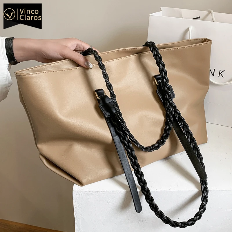 

Large Capacity PU Leather Tote Bags for Women Big Shoulder Bag Fashion Luxury Handbags Shopping Bag Sac A Main Bolsos Mujer 2021