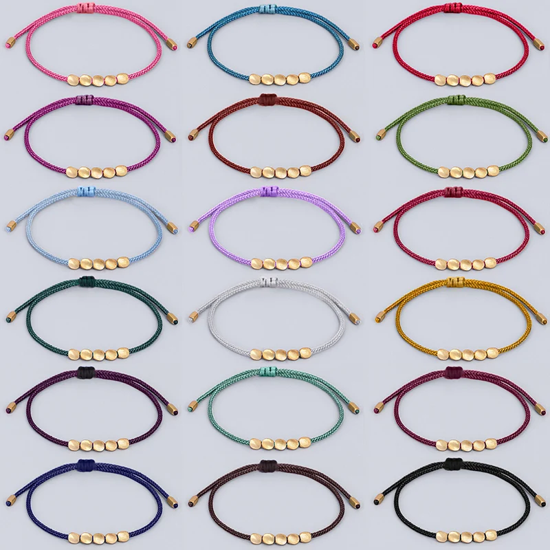 Буддизм ручной работы тибетские медные бусы счастливая веревка браслет и