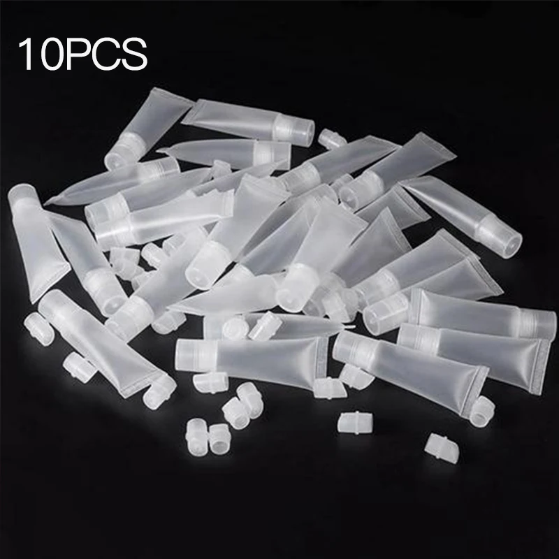 10 шт./упак. пустой мягкий контейнер для блеска губ глазурованная трубка