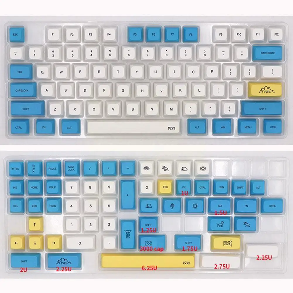 

132 S Gmk Cap Pbt Sublimation -cap With Mechanical 6.5u 6u 7u Profile Enter Cap Spacebar Board P4f8