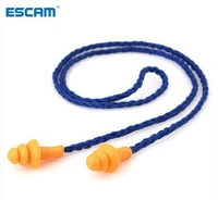 escam 10pcs soft silicone corded ear plugs ears protector reusable hearing protection noise reduction earplugs earmuff
