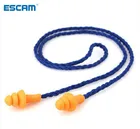 Мягкие силиконовые ушные вкладыши ESCAM со шнуром, 10 шт., многоразовая защита ушей, шумоподавление