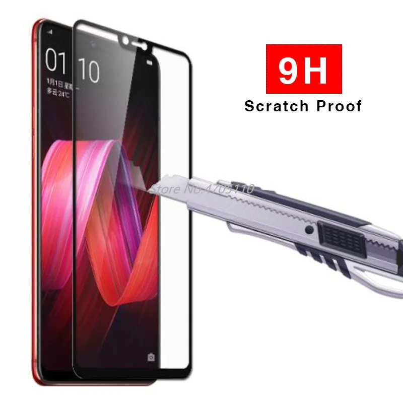 Закаленное стекло с полным покрытием для OPPO F7 F9 R17 F5 защита экрана телефона