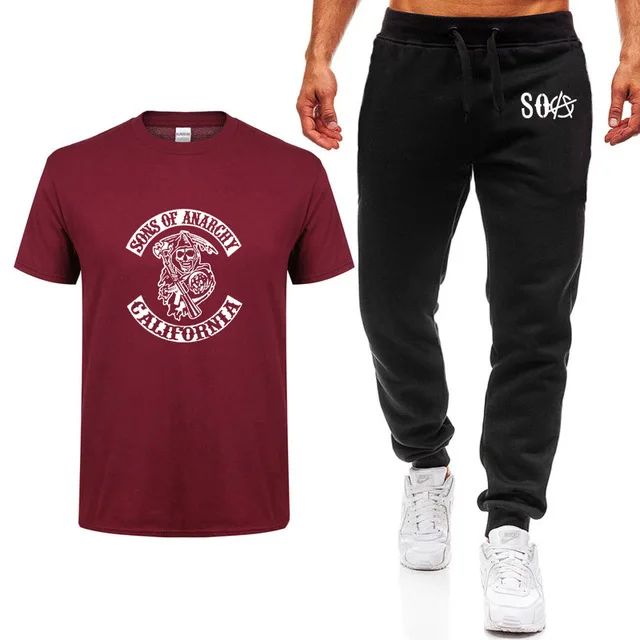 Горячая ТВ SOA Сыновья Анархии костюм для косплея мужской футболки SAMCRO череп