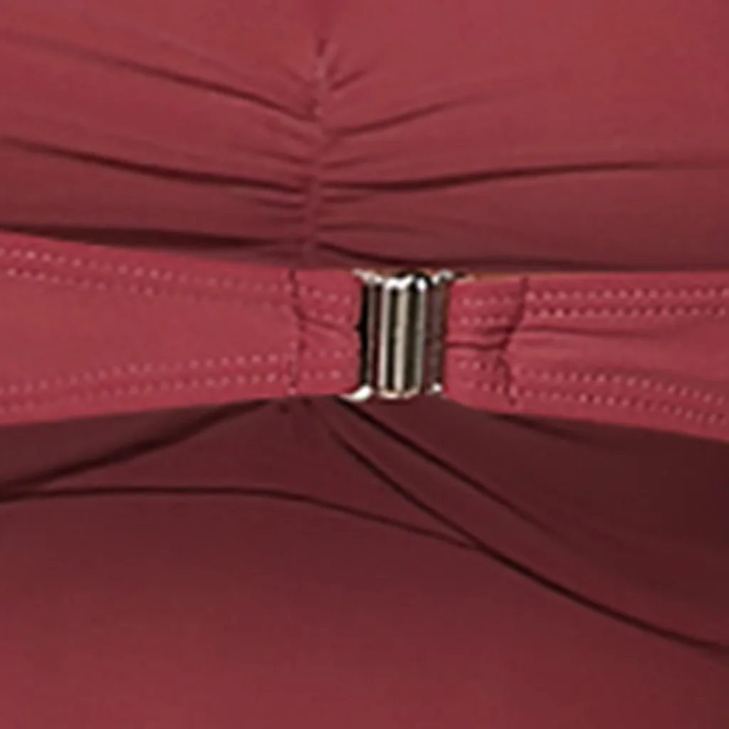 Новинка 2020 Цельный купальник Однотонный женский купальный костюм бандо без