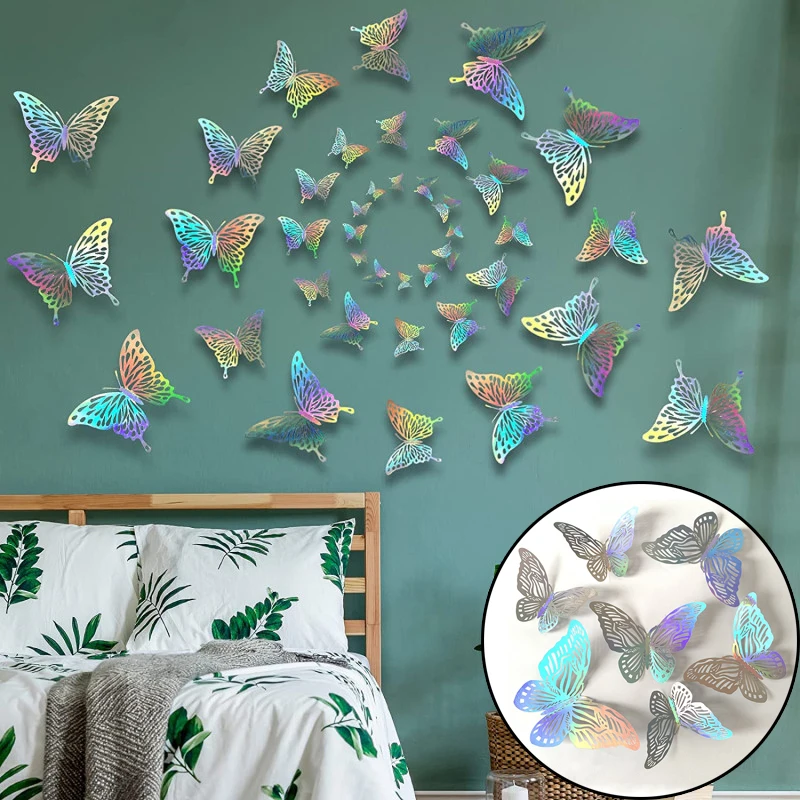

3D эффект хрустальная бабочка стикер стены для душа ребенка свадьба день рождения день святого валентина украшение детской комнаты на стене