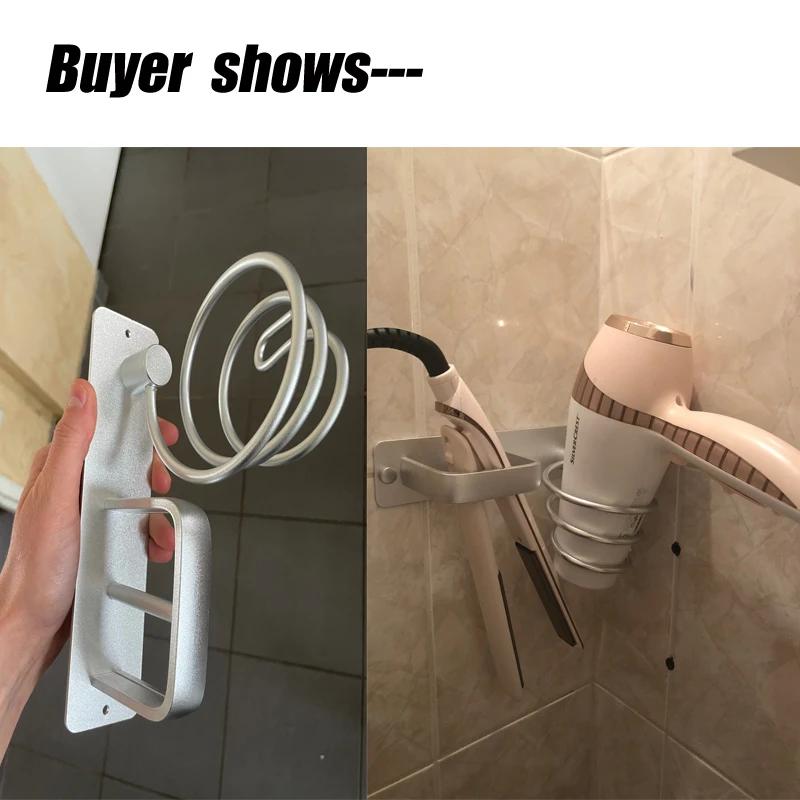 Держатель для фена подставка вешалка полки ванной спиральный настенный фен