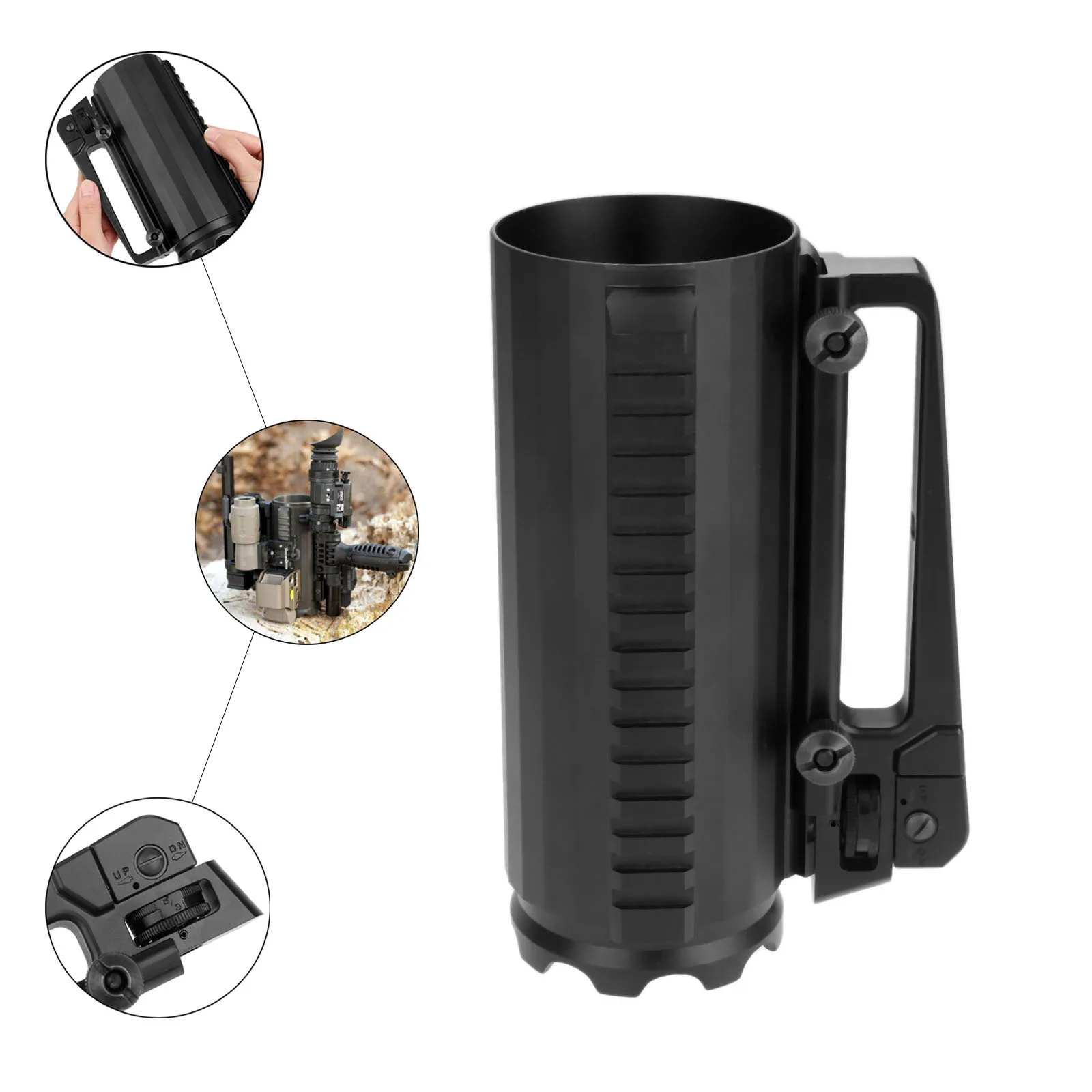 Охотничья тактическая пивная кружка с Рельсом 20 мм многофункциональная походная