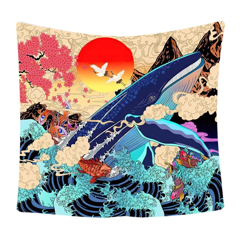 

Oil painting animal series tapestry printing home wall hangings beach towel cushion