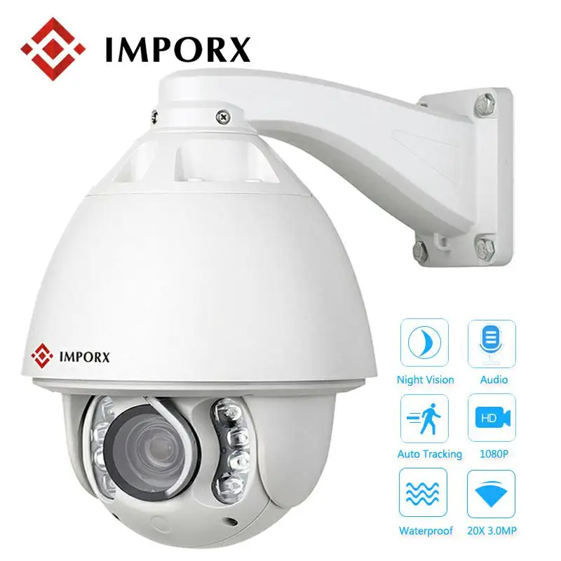 IMPORX новая 3MP 20X Zoom Автоматическая отслеживающая PTZ ip камера с поддержкой звуковой