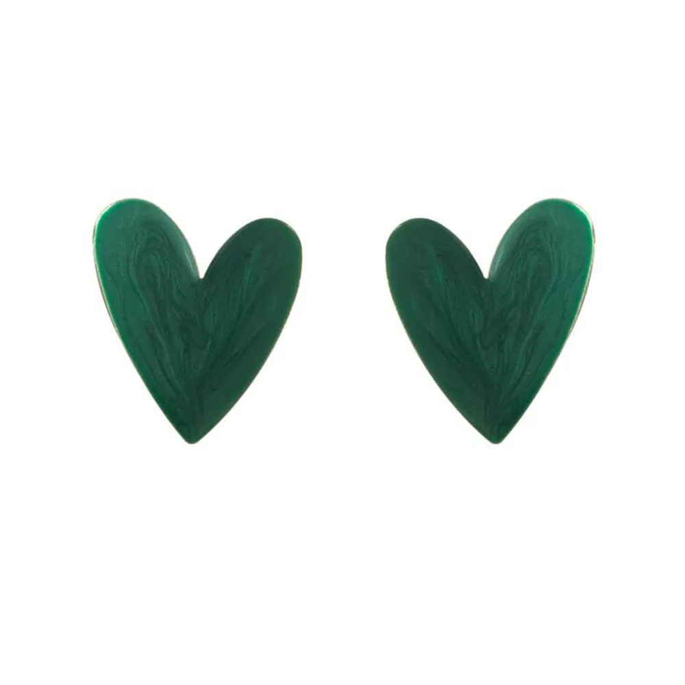 

Women Korean Temperament Heart Modelling Metal Drop Earrings Multicolor Atmosphere Hyperbole Style Earrings Jewelry New
