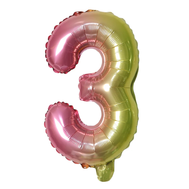 LINVIERLOVE Радужная фольга для дня рождения воздушный шар 16 дюймов 32 дюйма 0-9 номер