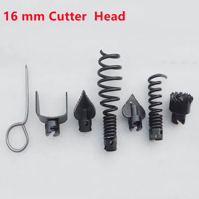 1 Sets Sewer Drain Cleaner Combination Cutter Head Electric Dredge Drill Machine Tool Connector For 16mm Pipe Spring Accessories
