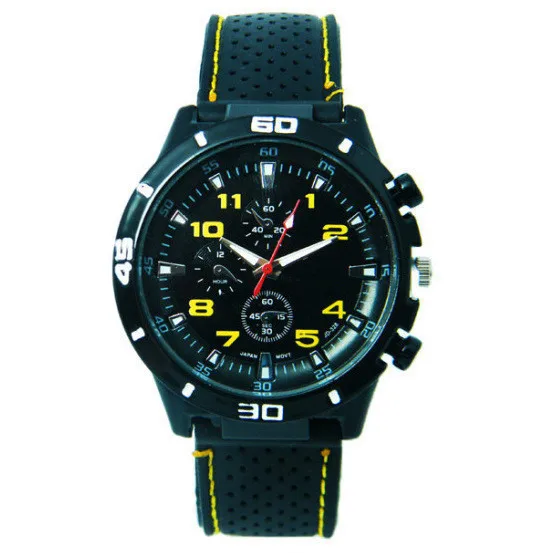 

Male clocks men fashion stainless steel sports watches with rubber wristband quartz wristwatch