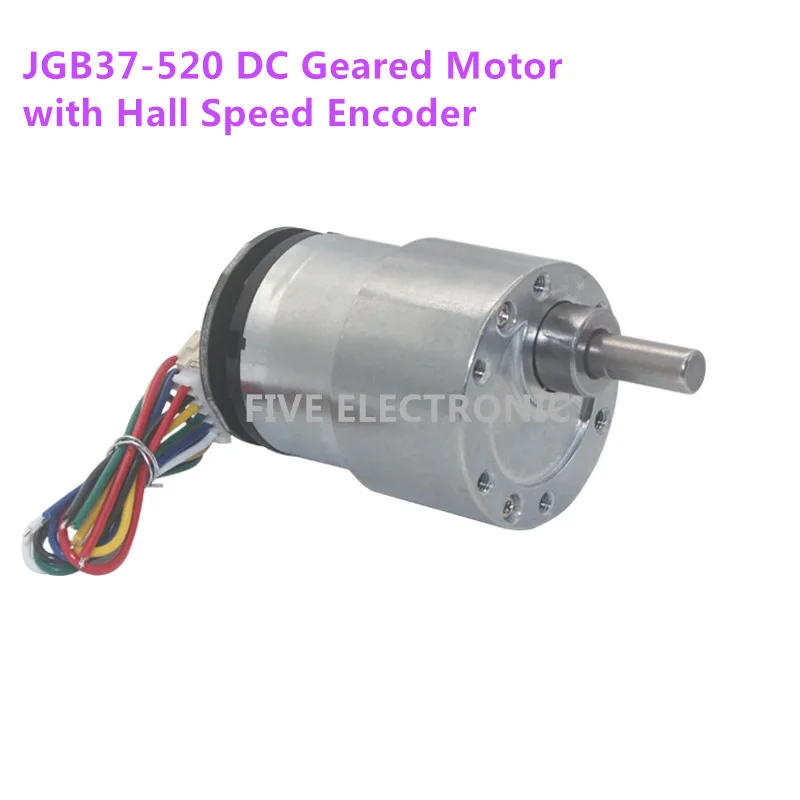 Металлический редукторный двигатель постоянного тока с кодировщиком скорости холла, 6 в, 12 В, 24 В, низкая скорость, высокий крутящий момент, модель «сделай сам»