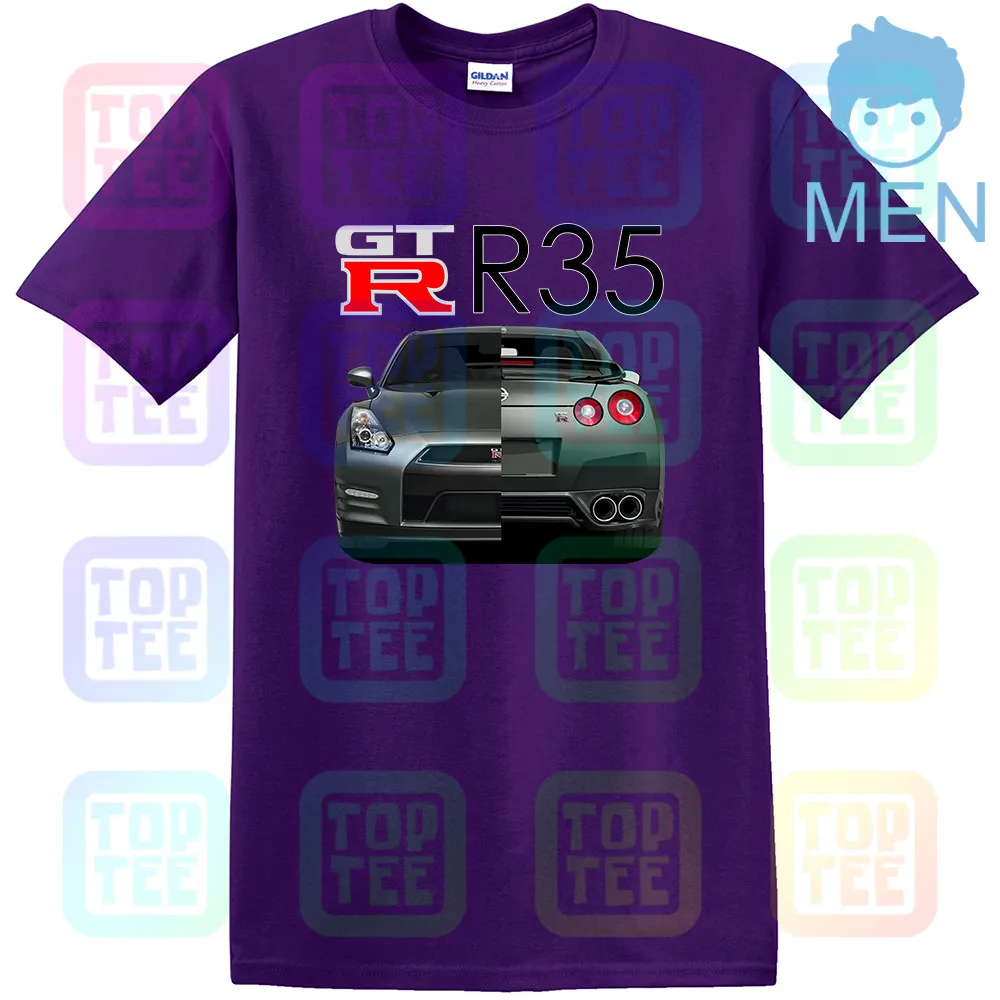 Фиолетовый NISSAN GTR Skyline R35 R32 R33 R34 двигатель Замена значок турбо футболка - Цвет: Фиолетовый