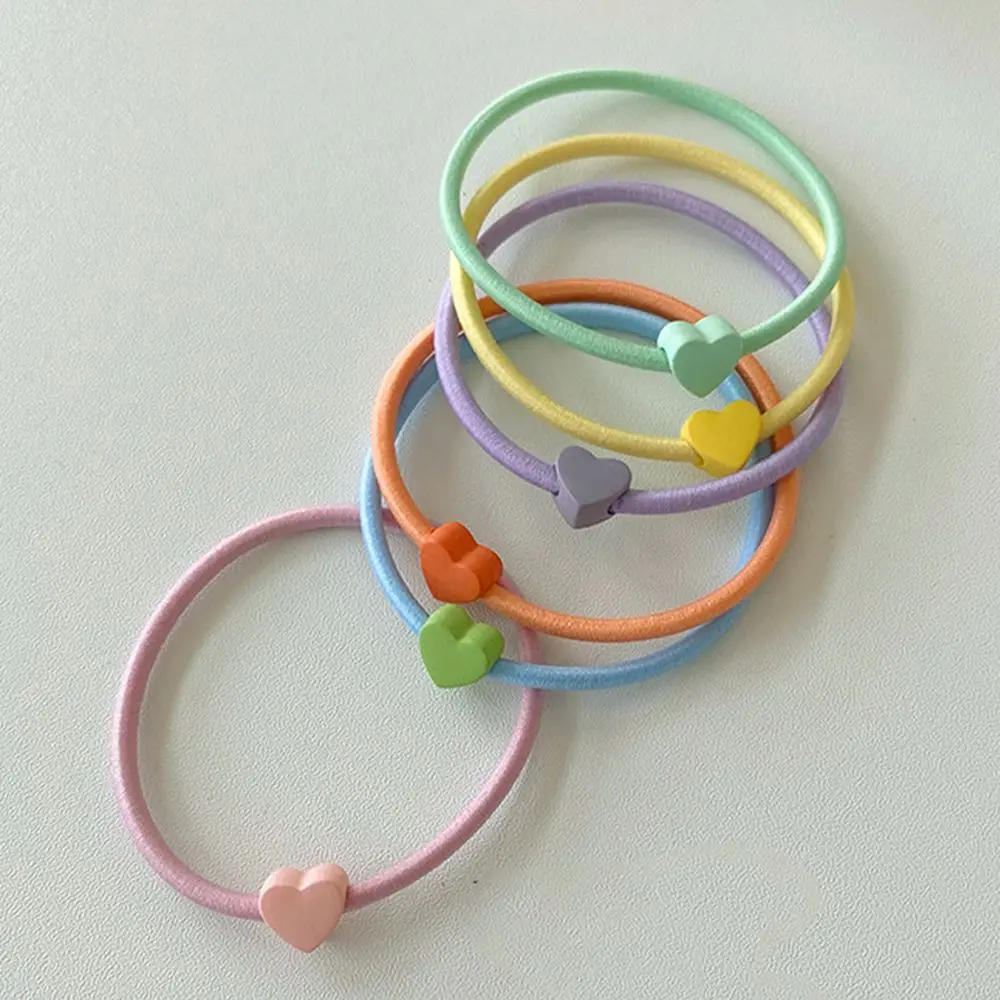 

1PC Fashion Elastic Band Headwear Women Girls Hair Rope Ponytail Holders Heart Hair Tie Candy Color