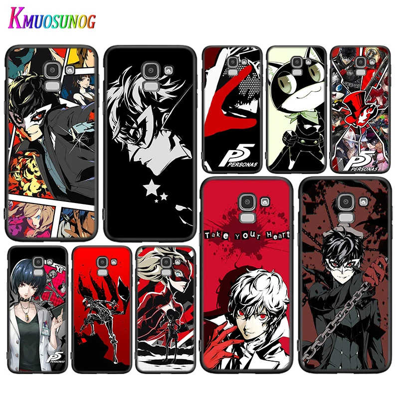 

Black Cover Persona 5 Pattern for Samsung Galaxy J8 J7 Duo J6 J5 Prime J4 Plus J3 J2 Core 2018 2017 2016 Phone Case