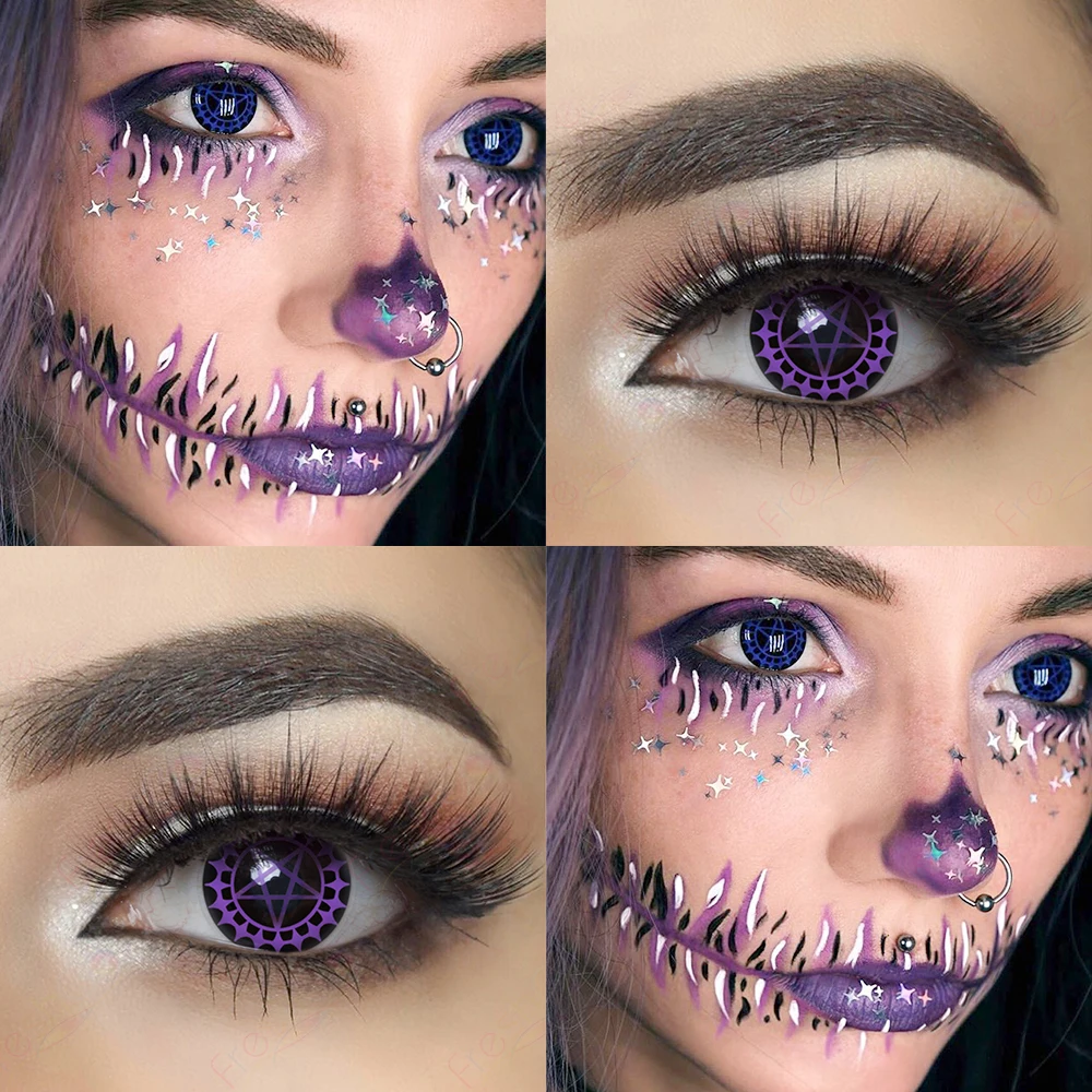 Контакты для Хэллоуина с пентаграммой косплей цветные контактные линзы | Красота