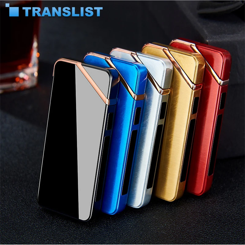 

Dual Arc Plasma Lighter USB Rechargeable Portable Windproof Fingerprint Lnduction Lighters Disposable Cigarette Gadgets for Men