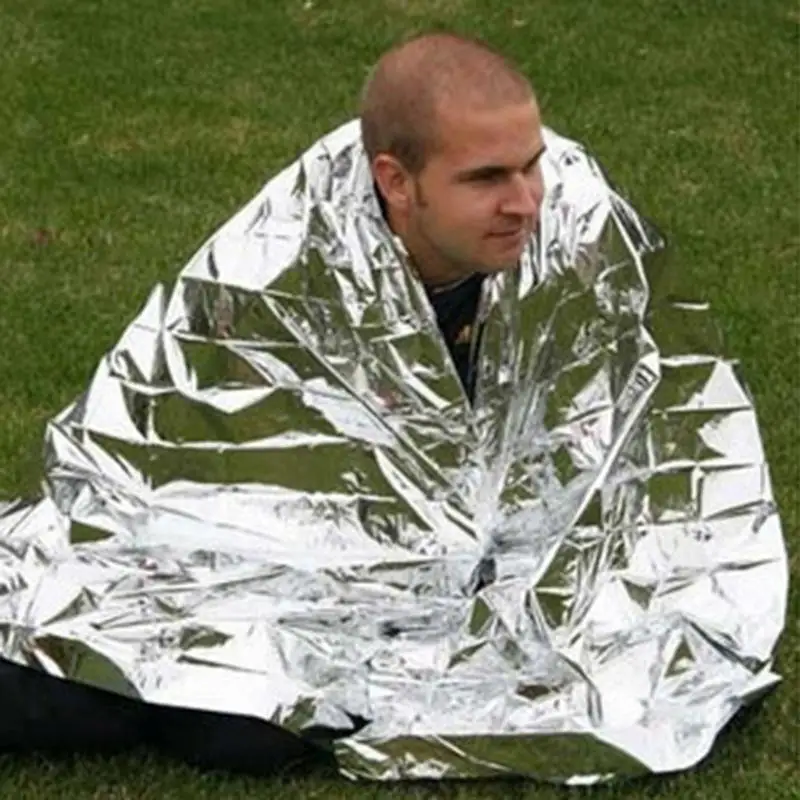 

Rescue Treatment Camp Foil Bushcraft Outdoor Survive Mylar Lifesave First Aid Thermal Warm Emergent Blanket Kit Heat Dry Space