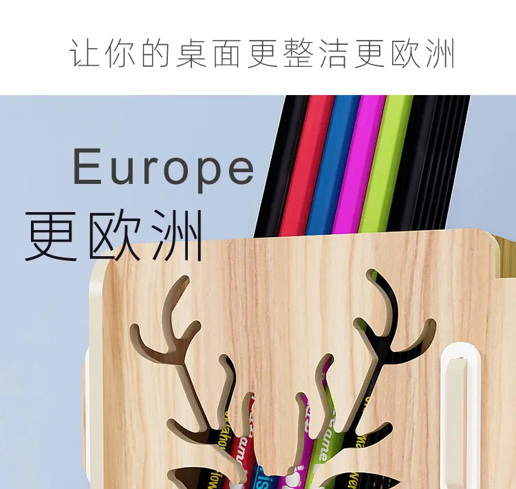 Ayane Creative Pen pencil holder Receiving Box Desktop Learning Penholder Office desk organizer storage rack supplies wood | Канцтовары
