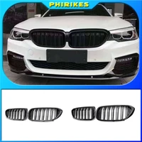 front bumper grill for bmw 5 series m5 g30 g31 520i 530i 540i abs 2 slat gloss black front kidney grille