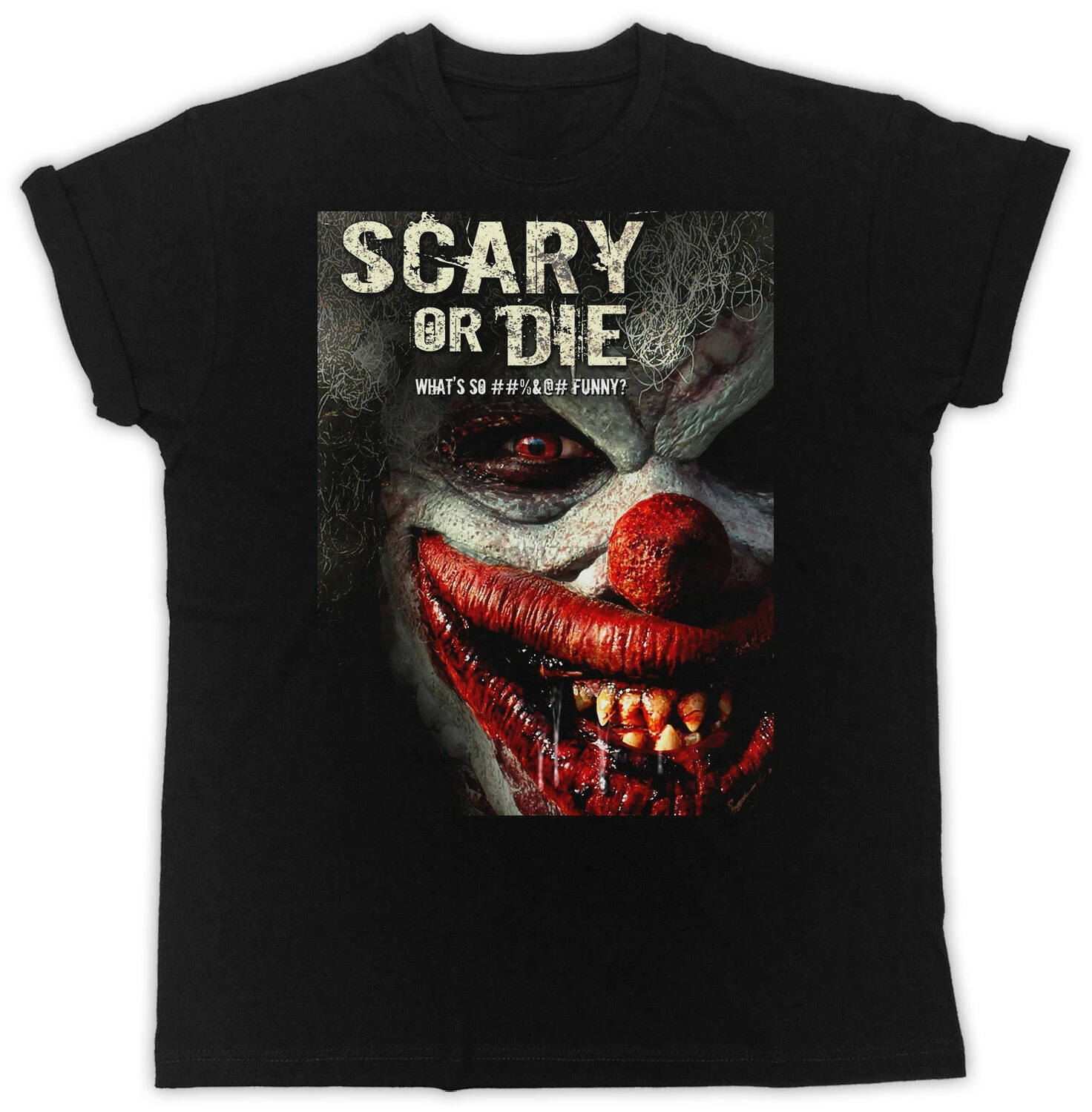 SCARY OR DIE PENNYWISE танцевальный клоун Стивен Кингс это унисекс черная футболка|Мужские