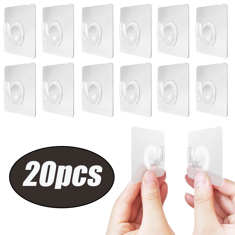 Strong Self Adhesive Door Wall Hangers Hooks Transparent Hook Kitchen Bathroom Accessories Suction Heavy Load Holders | Дом и сад
