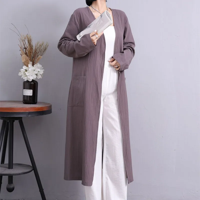 

Temperament Korean Style V-neck Straight Women's Trench Coat Women Solid Minimalism Windbreaker 3 Colors S-5XL