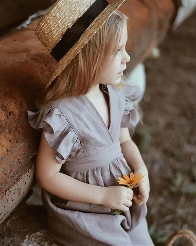 Повседневный Детский комбинезон с оборками и рукавами-крылышками для маленьких