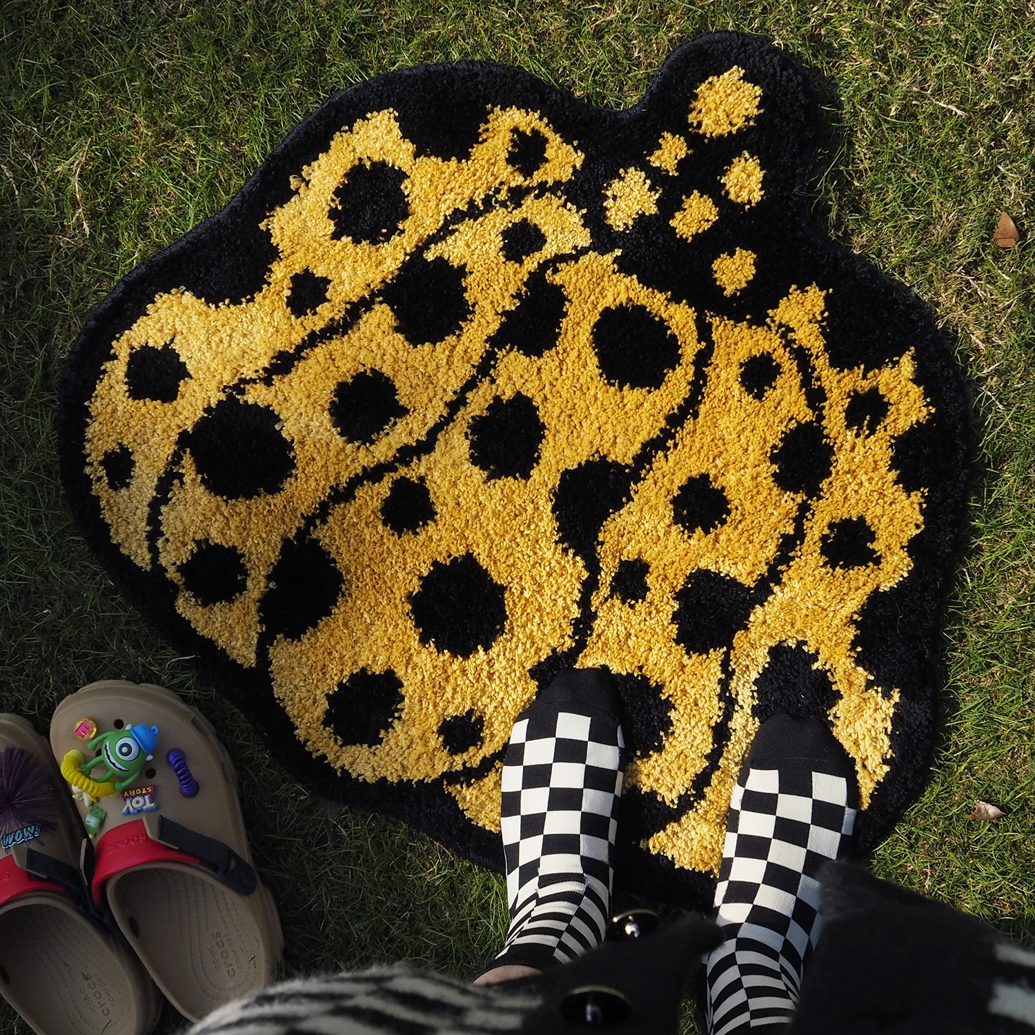 bathroom rug pumpkin shape mat fluffy entrance carpet area floor pad doormat tidy aesthetic home room decor rugs yayoi kusama free global shipping