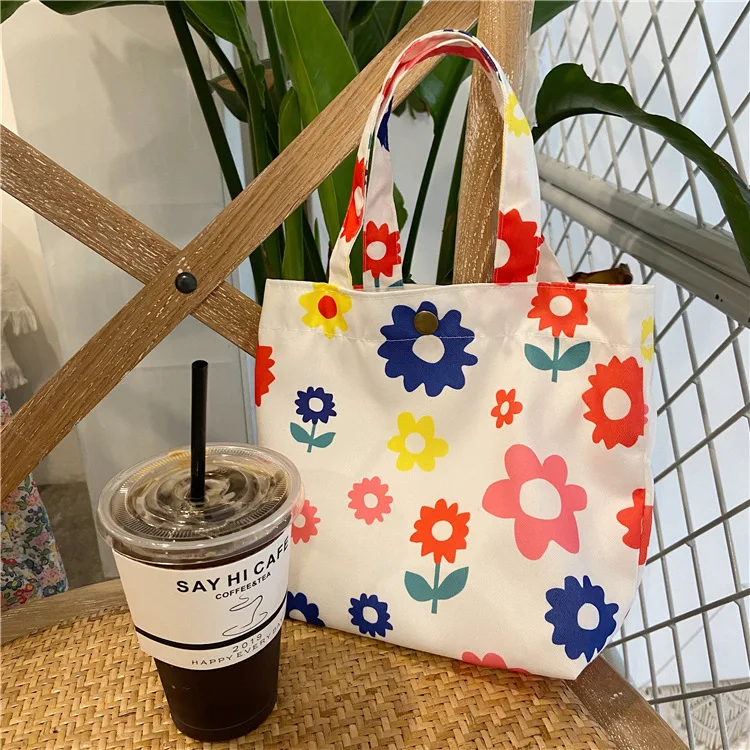 

Corduroy Mini Totes Bag Cute Daisy Printing Handbag